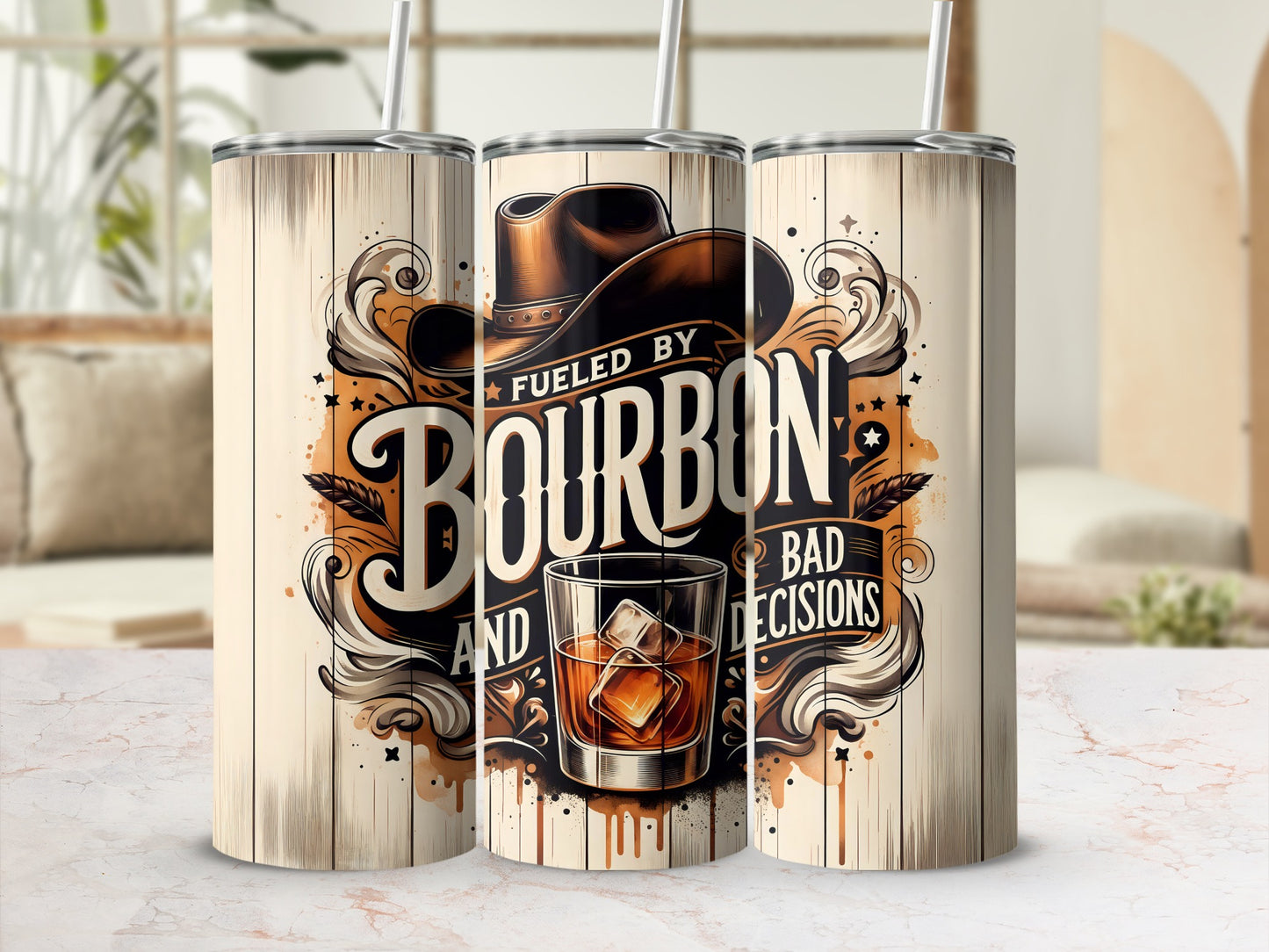 Fueled by Bourbon and Bad Decisions Rustic Tumbler product type
Bourbon Drinkware
Whiskey Tumbler
Funny Saying
Bad Decisions
Fueled By Bourbon
Cowboy Hat Design
Rustic Tumbler
Western Theme
Alcohol Humor
Drinking Gift
Insulated Cup
Beverage Holder
Party Essential
Unique Design
Bar Accessory
Liquor Lover
Ice Drink
Distressed Look
Sarcastic Gift
Adult Humor