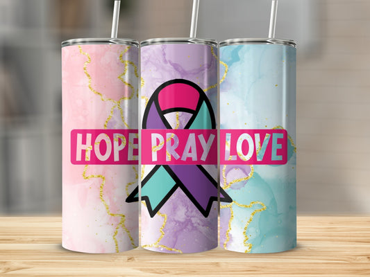 Hope Pray Love Inspirational Tumbler Cup Product