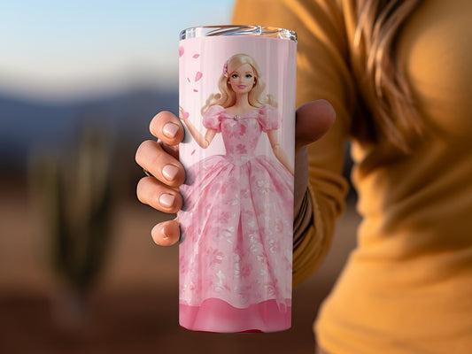 Beautiful Princess in Pink Dress Insulated Tumbler Cup