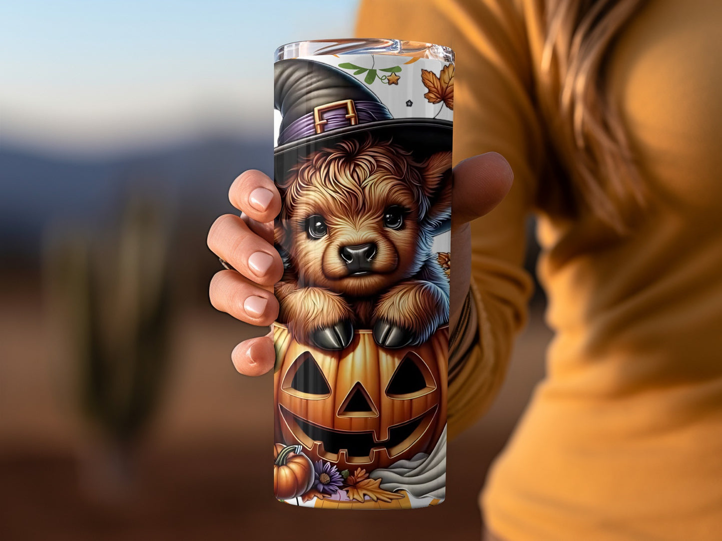 Cute Halloween Puppy with Pumpkin Design Tumbler