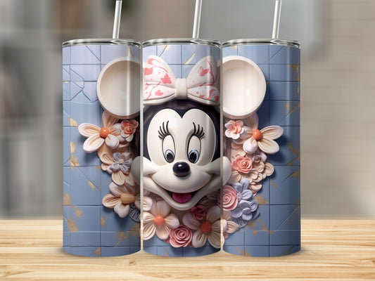 Adorable Floral Minnie Mouse Themed Tumbler Product