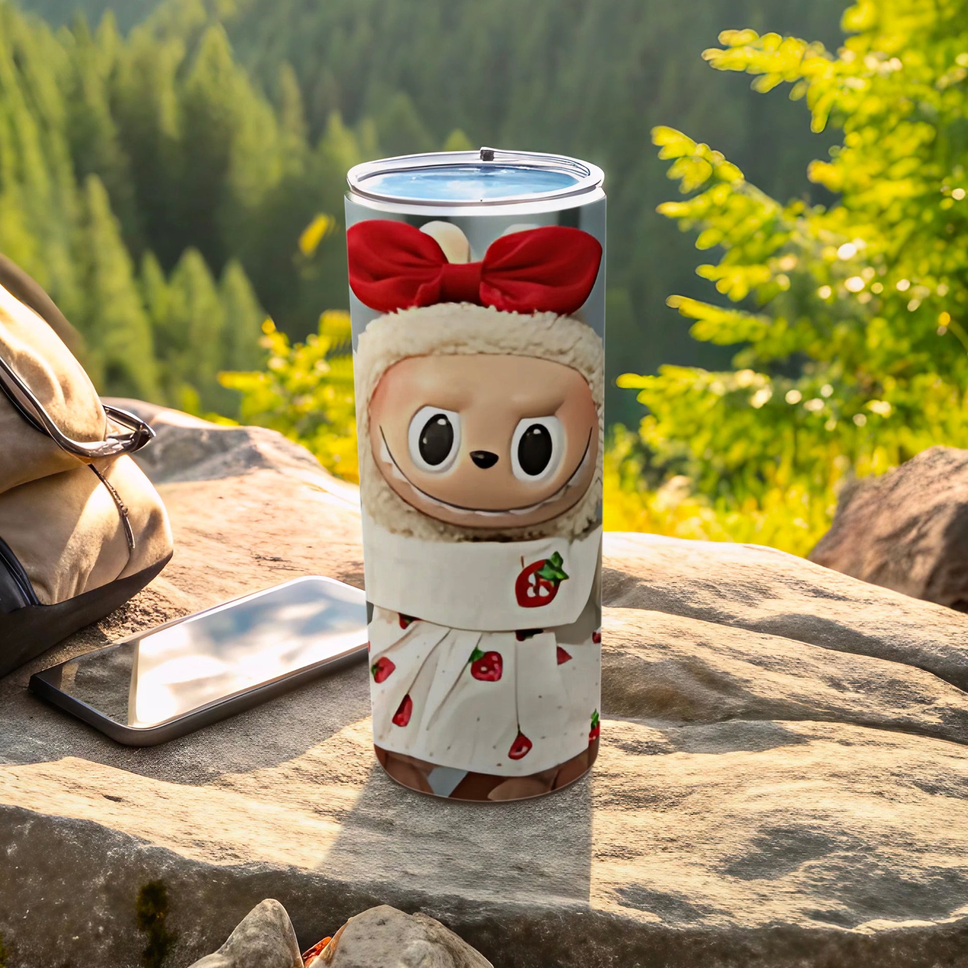 Cute Character with Red Bow Design Tumbler