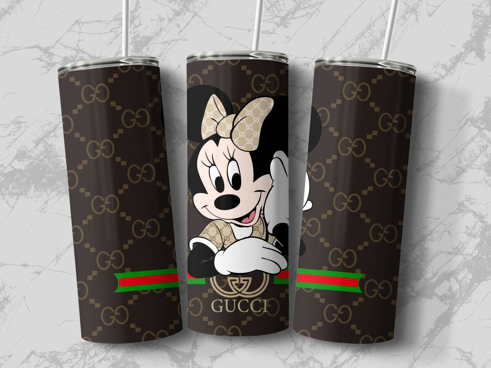 Minnie Mouse Gucci Inspired Tumbler Cup Design
