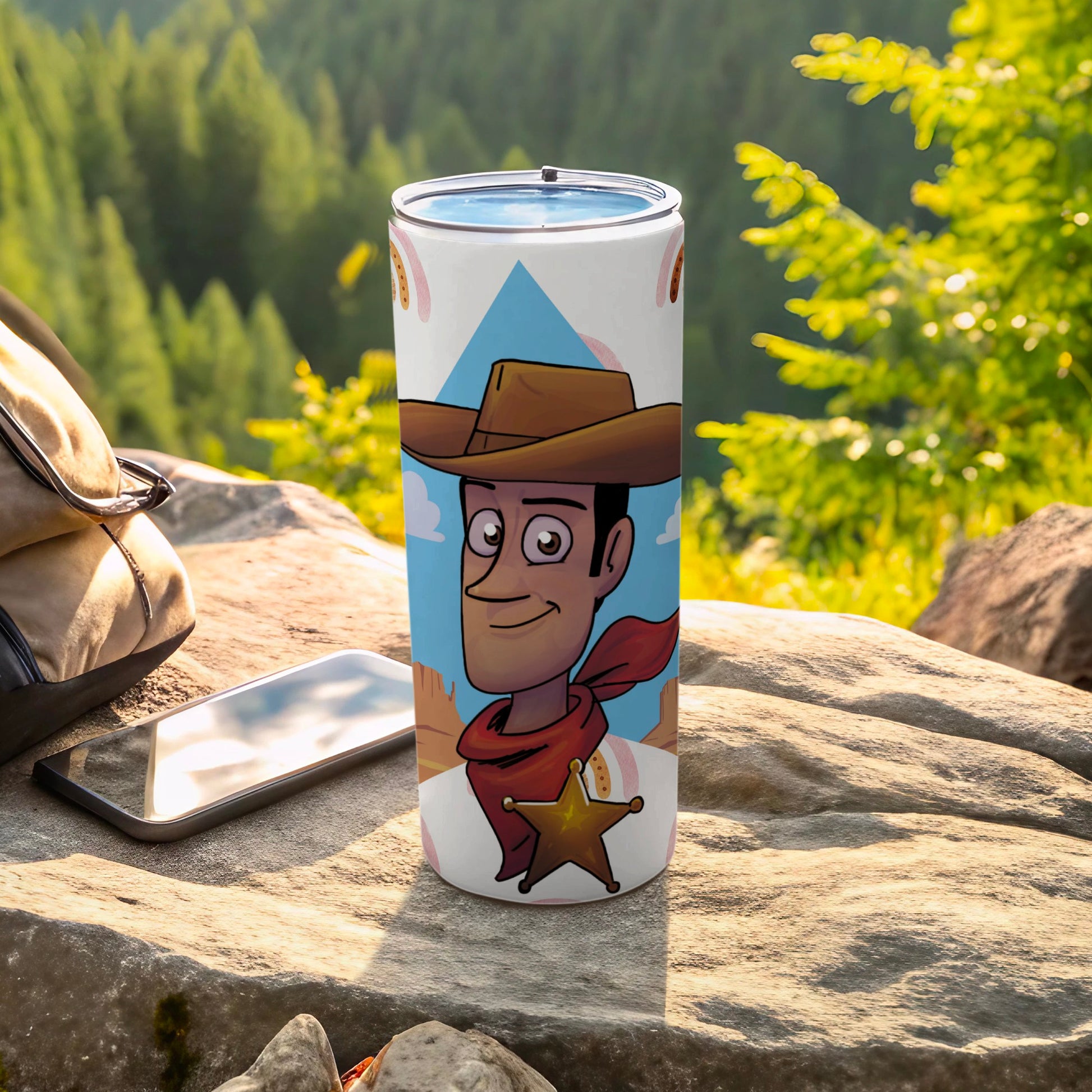 Cartoon Cowboy Theme Travel Mug tumblers