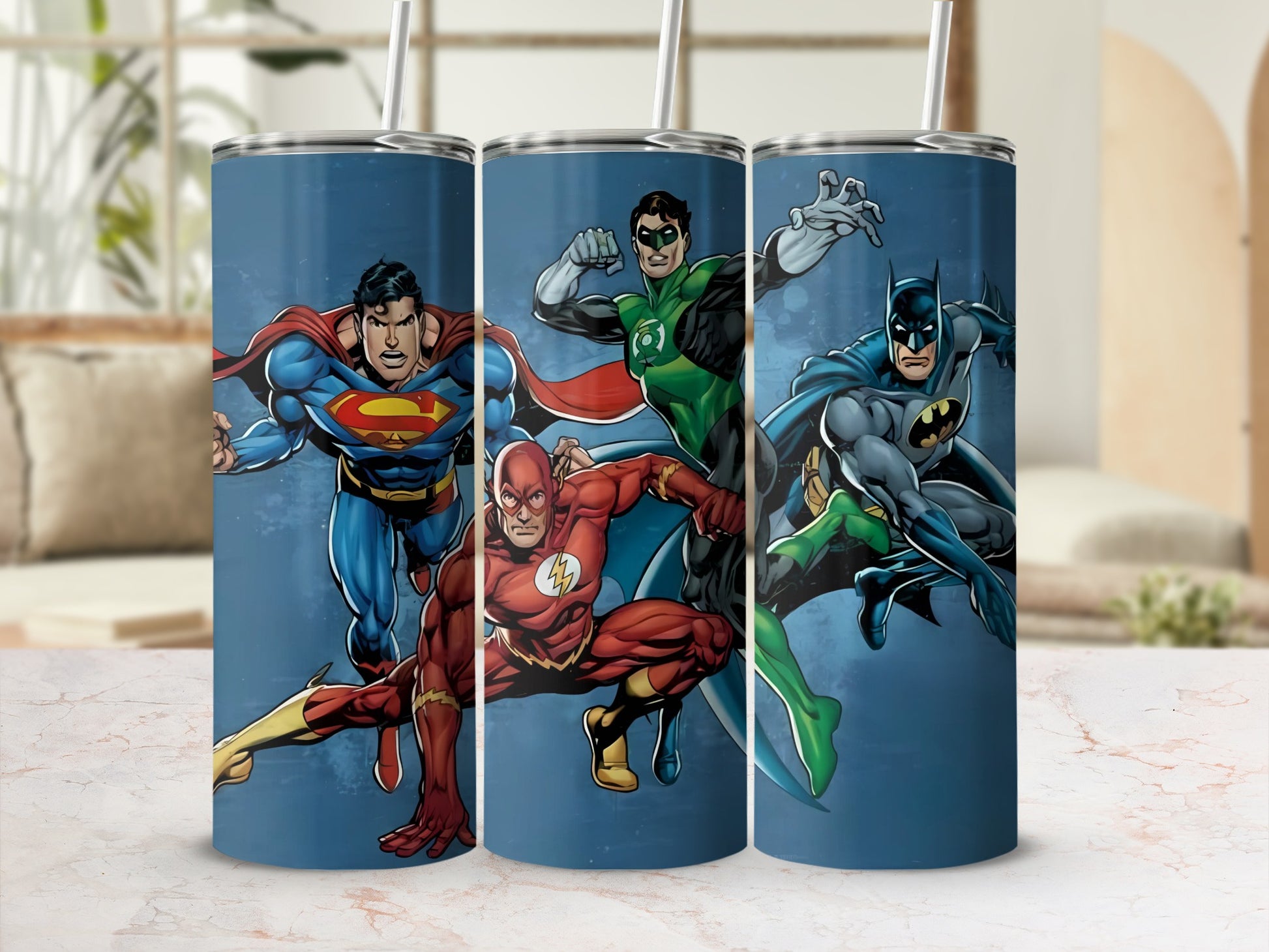 Justice League super heroes stainless steel tumbler