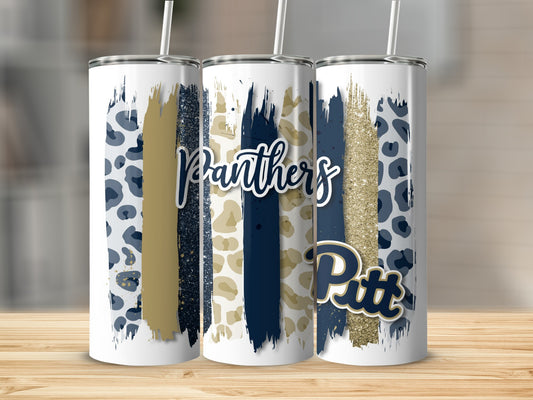 Panthers Plus Pitt over Brush Strokes Design Tumblers