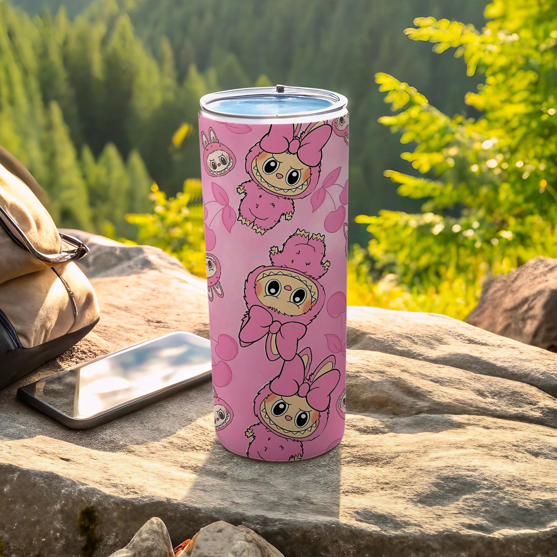 Cute Pink Cartoon Character Tumbler for Drink Lovers