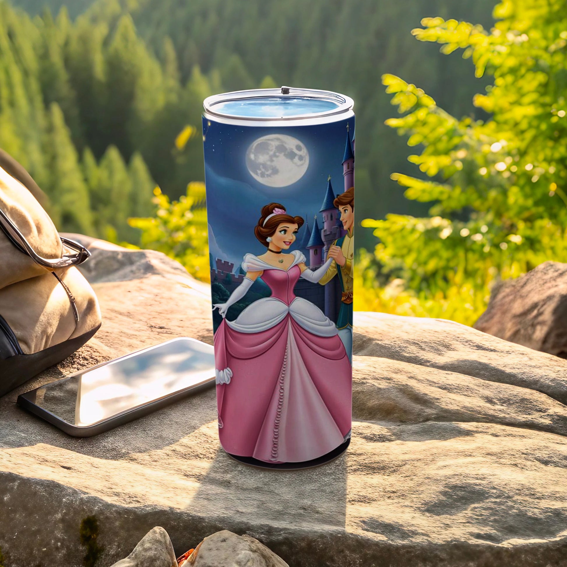 Princess and Castle Under Moonlight Tumbler Cup