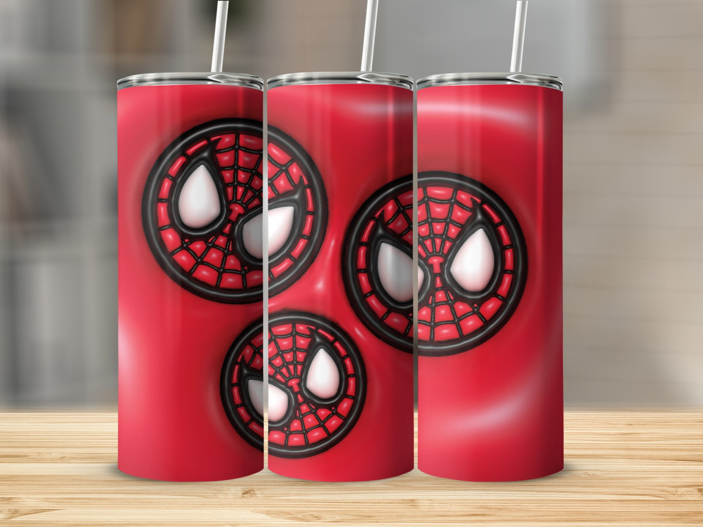 Spider Web Face Red Design Insulated Tumbler Cup