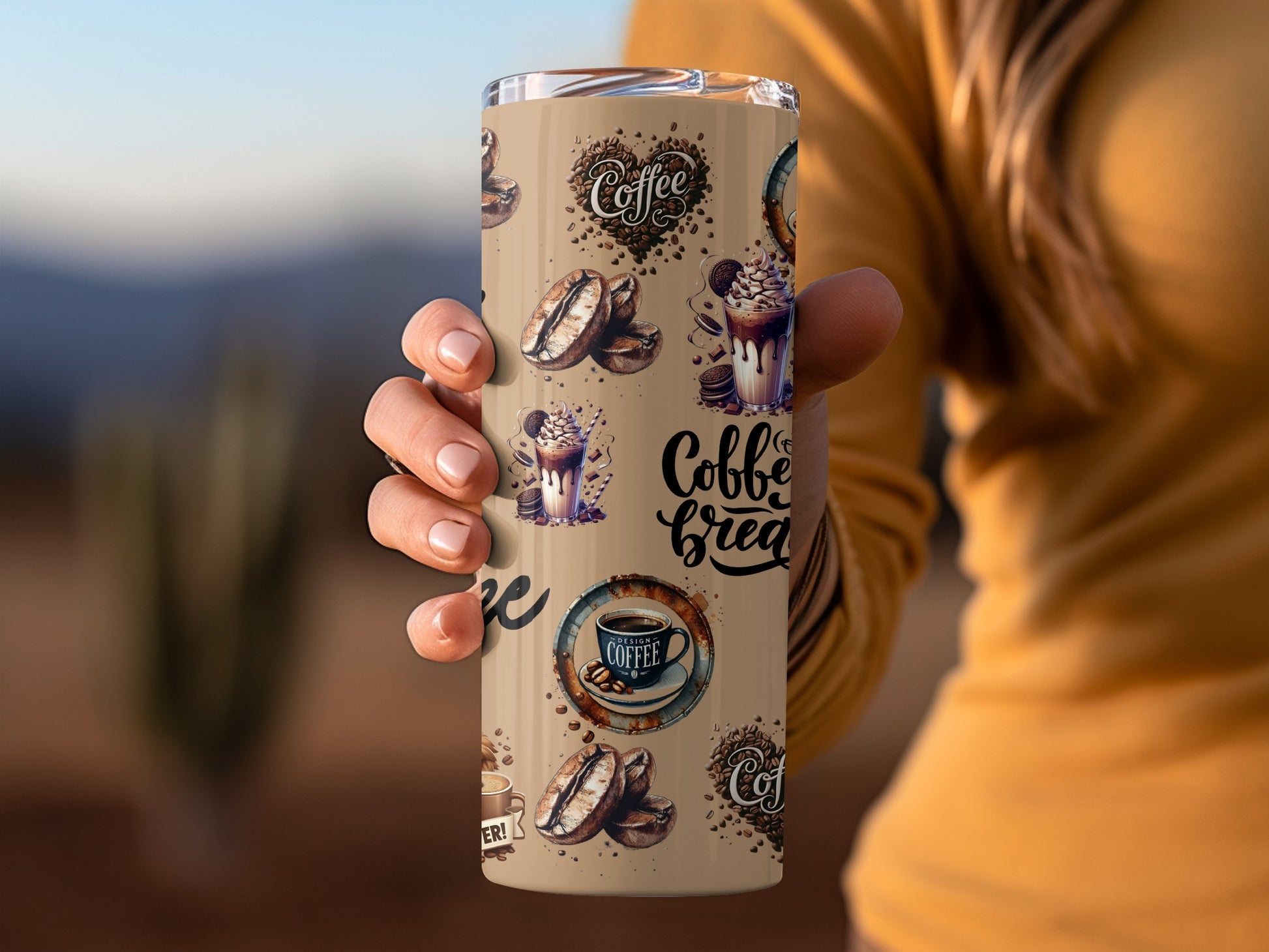 Stylish Coffee Lover Themed Insulated Tumbler Cup