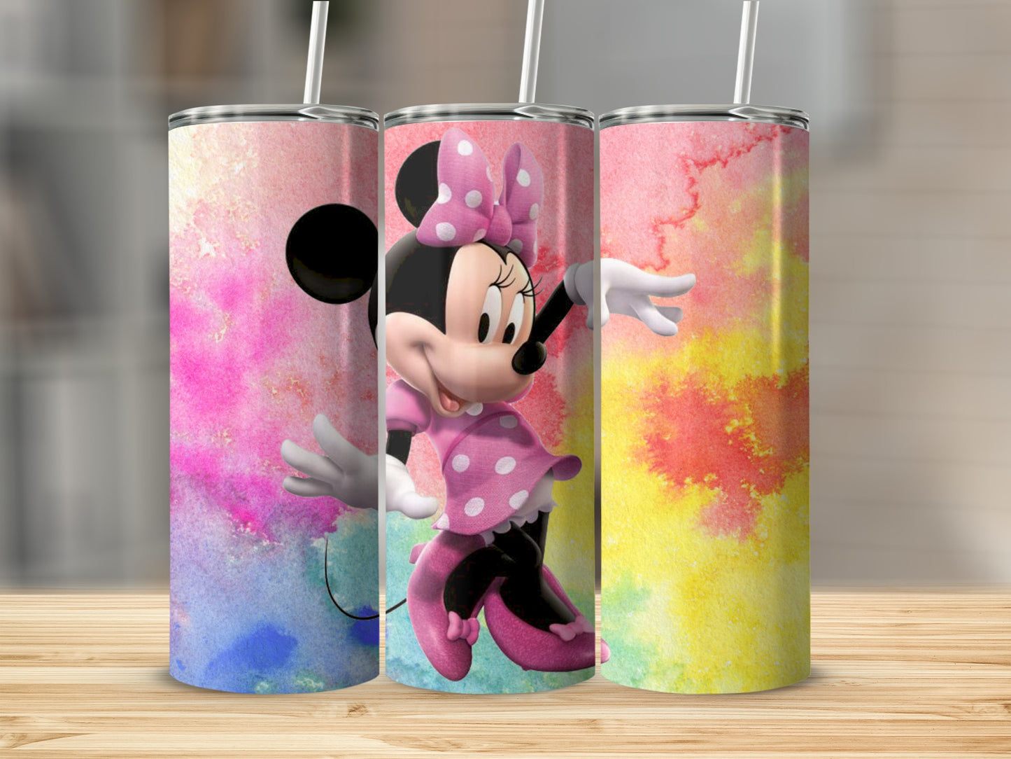 Colorful Minnie Mouse Design Insulated Tumbler