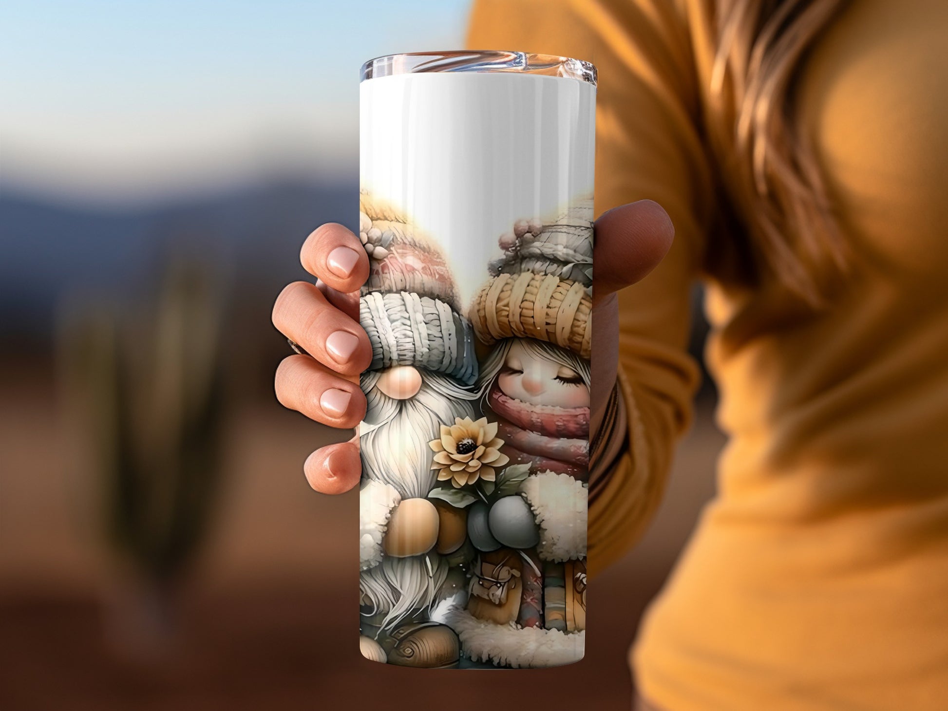 Adorable Snowman and Girl Art Insulated Tumbler