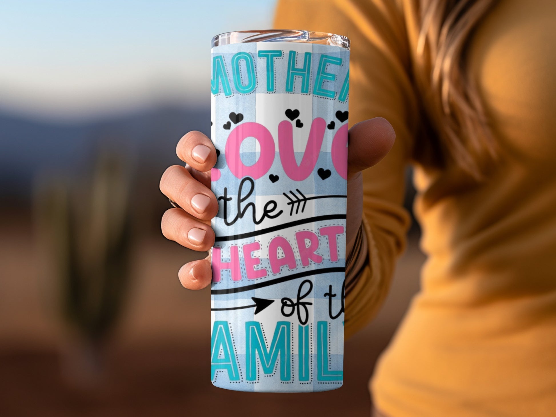 Mother's Love the Heart of the Family Tumbler Cup