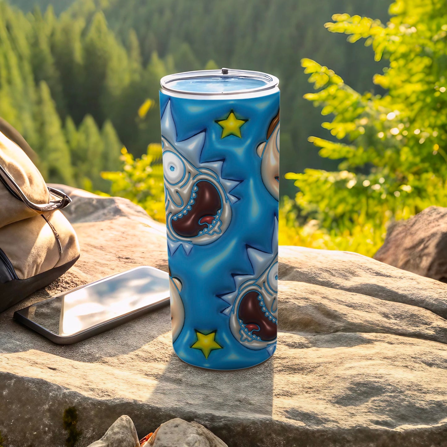 Blue Cartoon Character Insulated Travel Tumbler
