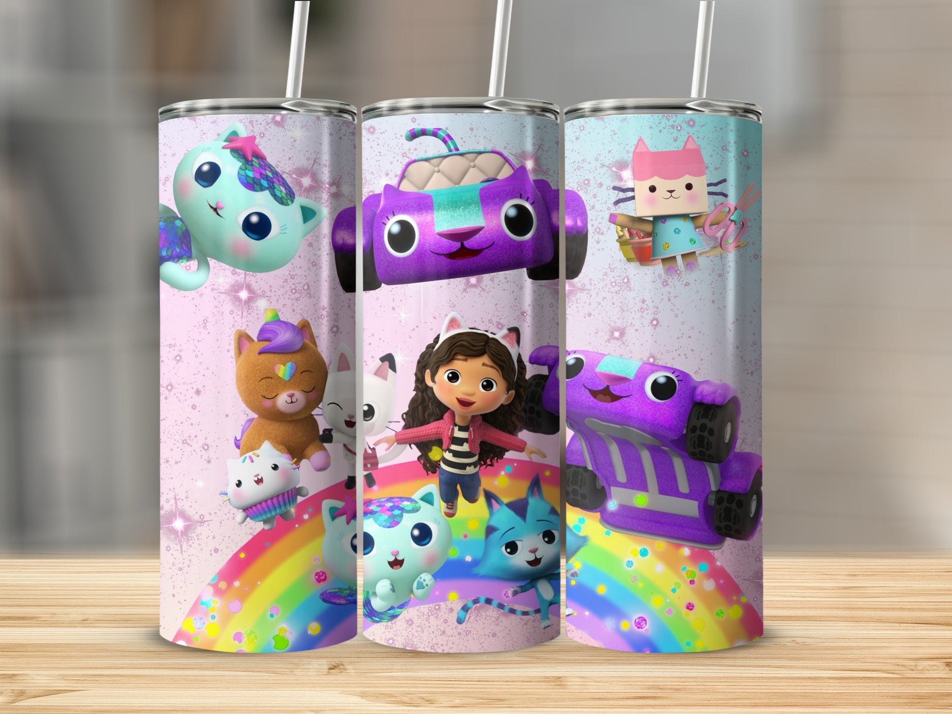 Cute Cartoon Character Design Colorful Drink Tumbler