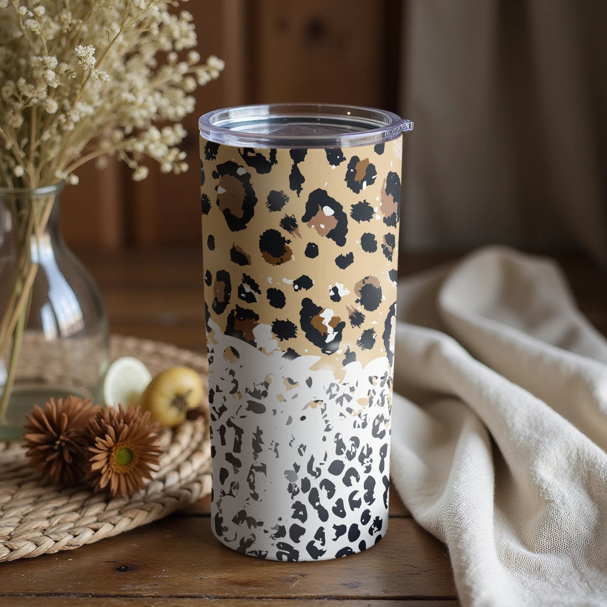 Leopard Print Double Layered Insulated Tumbler