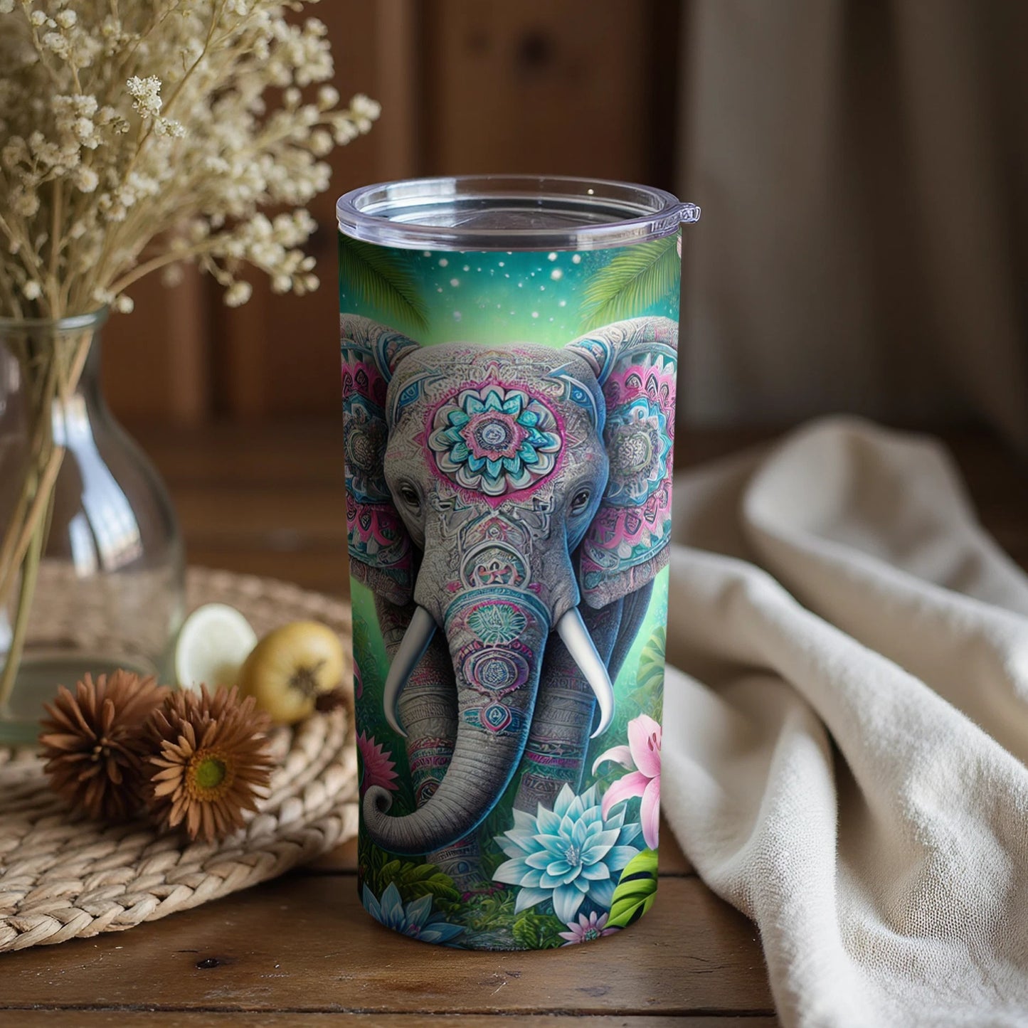 Elephant Design Insulated Travel Tumbler for Everyday Use