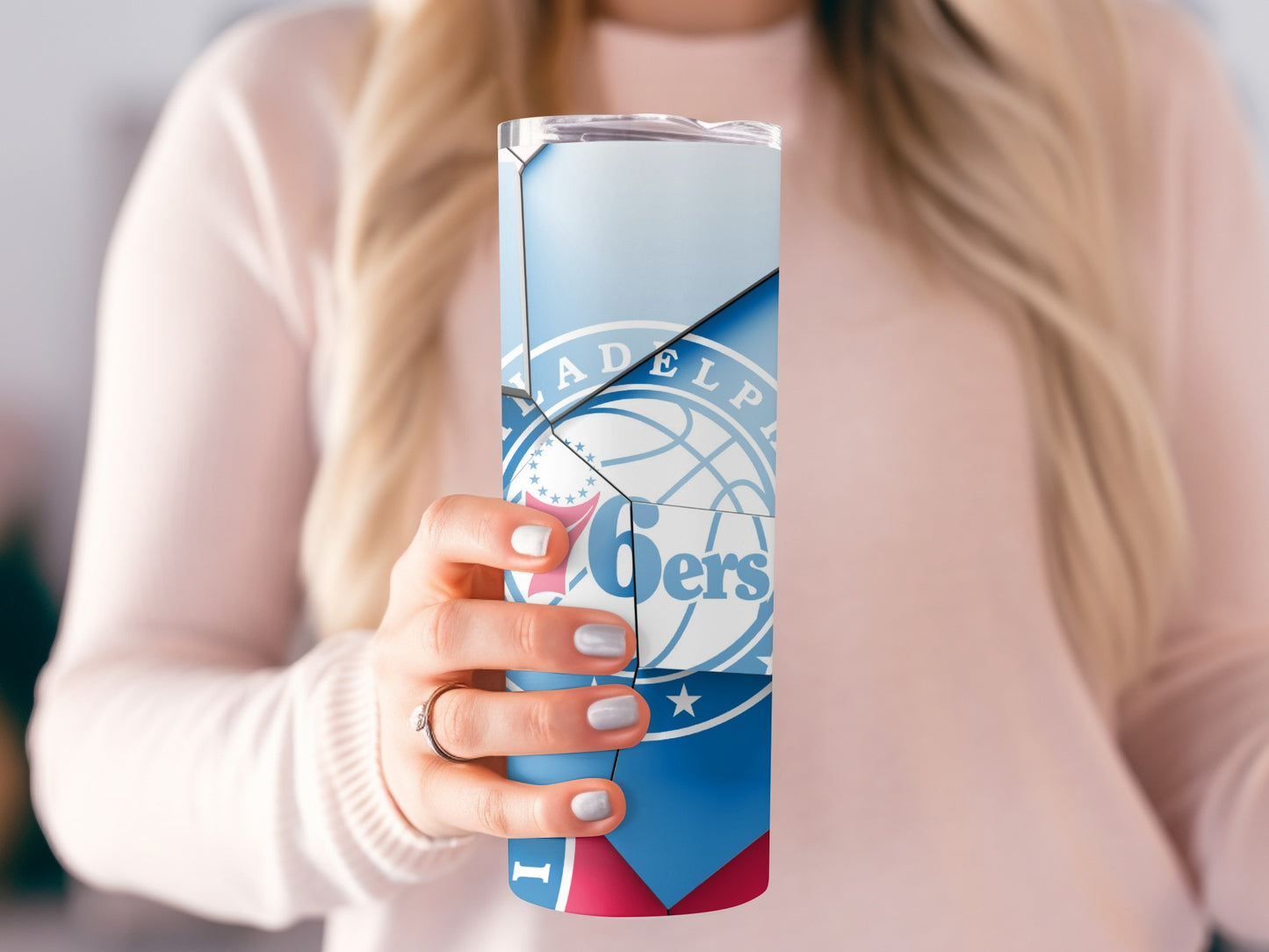 Philadelphia 76ers Broken Blocks Design Graphics Tumblers