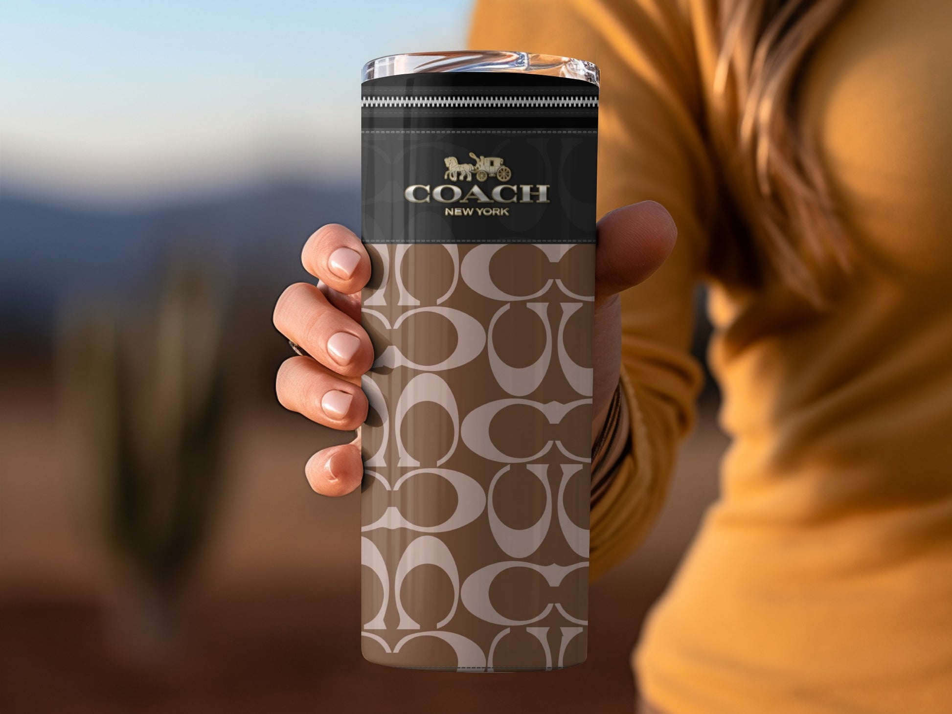 Stylish Coach New York Patterned Tumbler Accessory