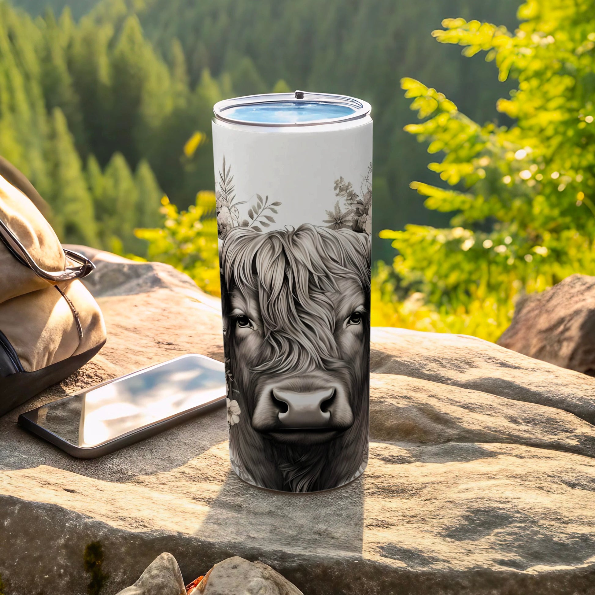 Highland Cow Design Tumbler for Outdoor Adventures