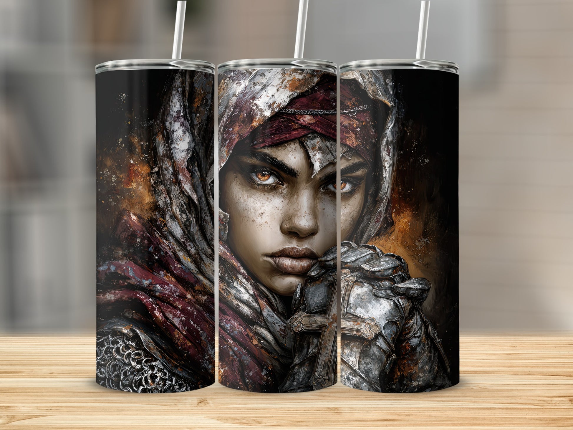 Fierce Warrior Art Insulated Travel Tumbler