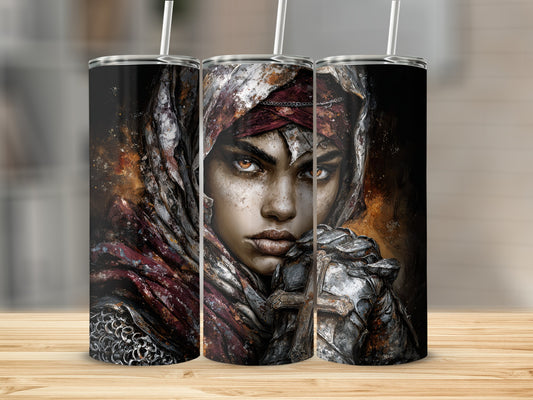 Fierce Warrior Art Insulated Travel Tumbler