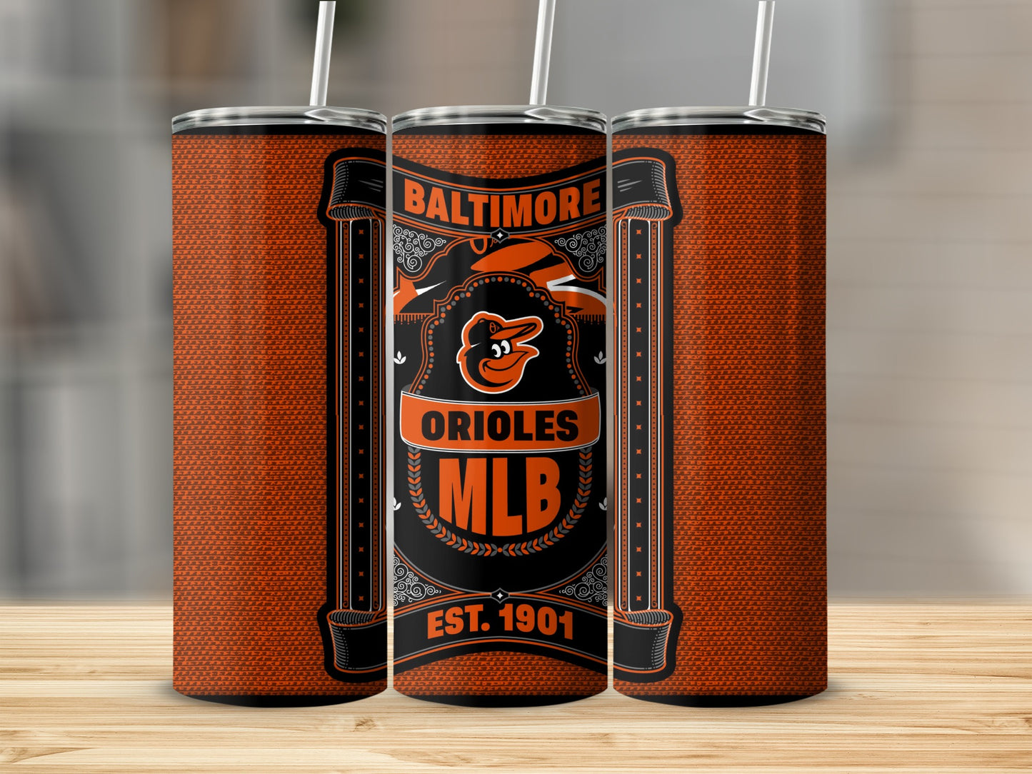 Baltimore Orioles MLB Est 1901 Retro Design Tumbler