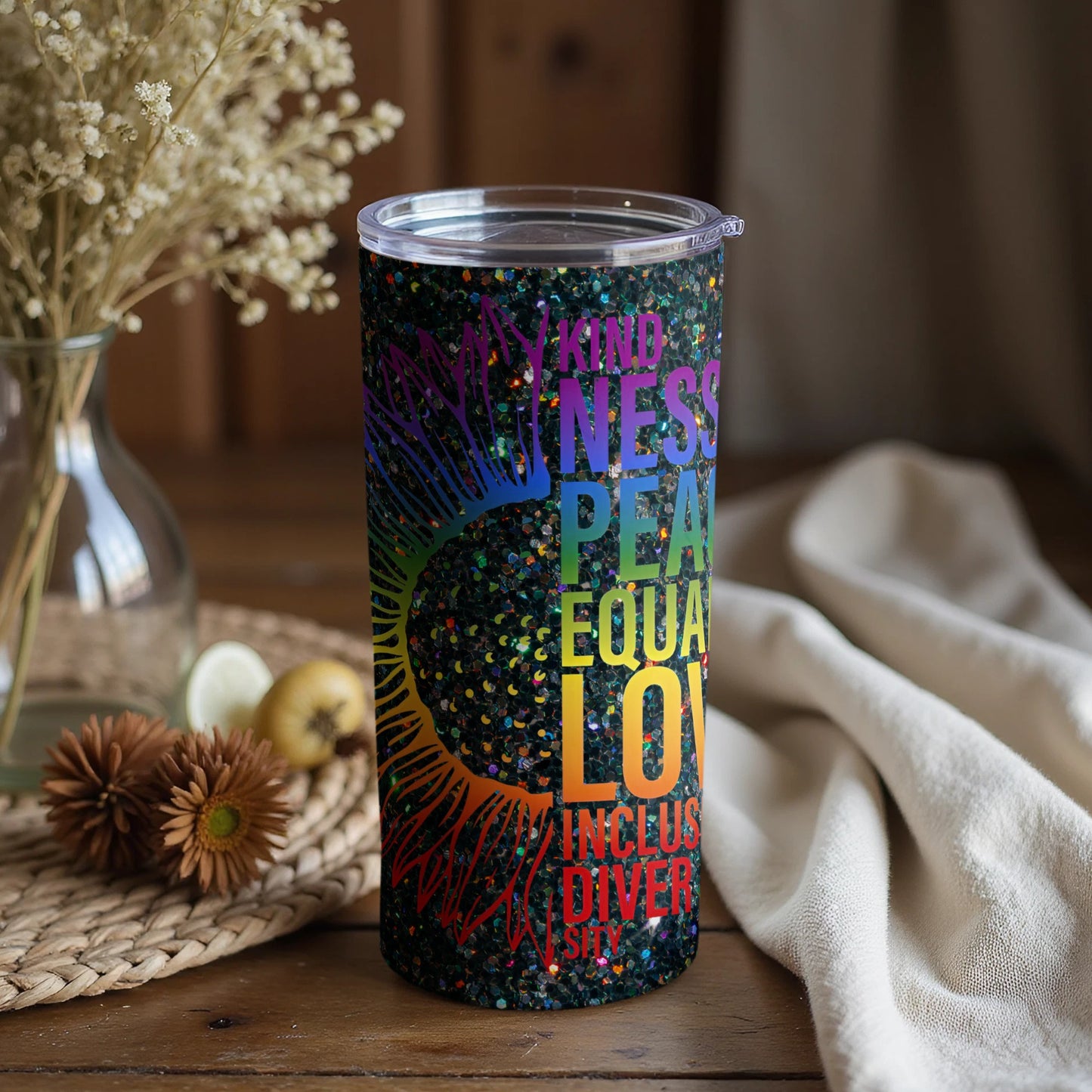 Kindness Peace Equality Love Inclusion Diversity Tumbler