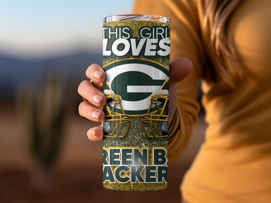 THIS GIRL LOVES Green Bay Packers Sports Team Tumblers