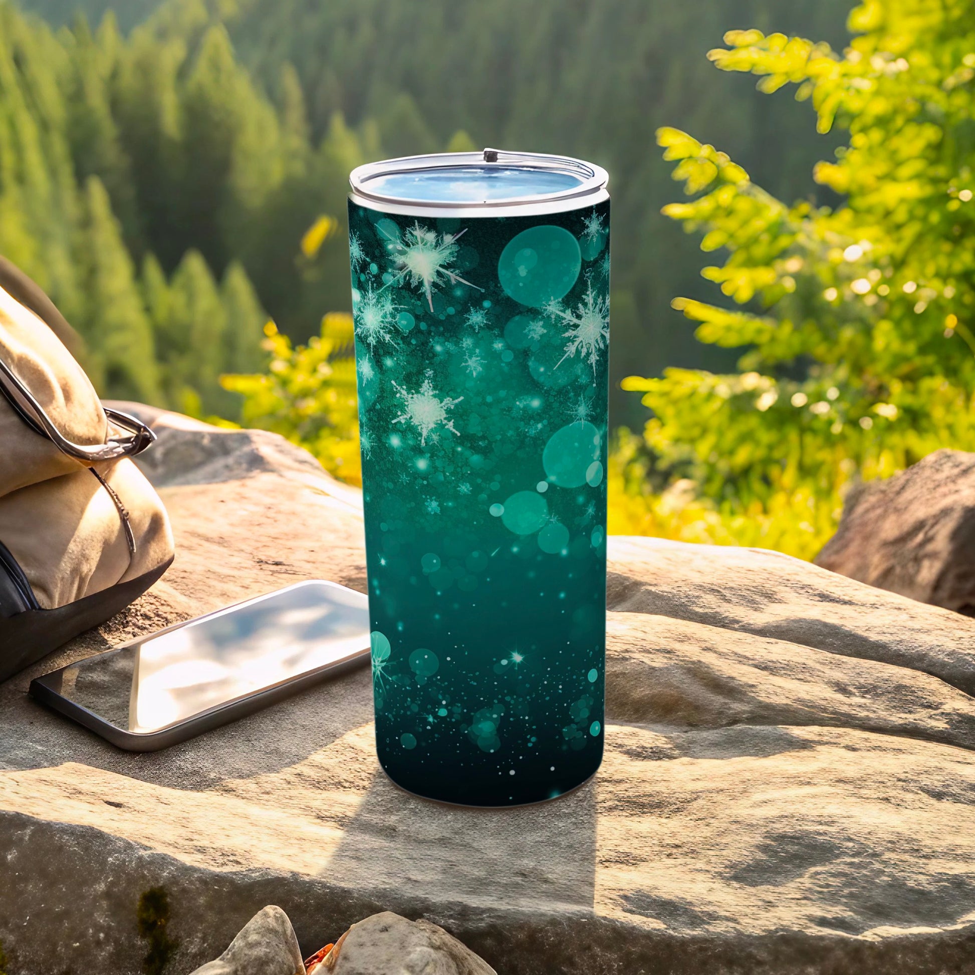 Snowflake Design Insulated Tumbler for Outdoor Use
