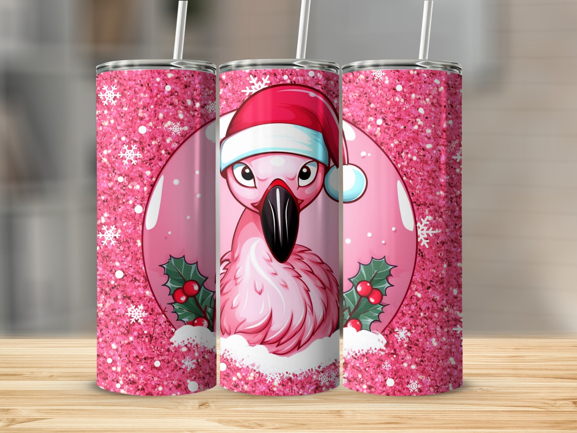 Christmas Flamingo Holiday Sparkle Tumbler product
