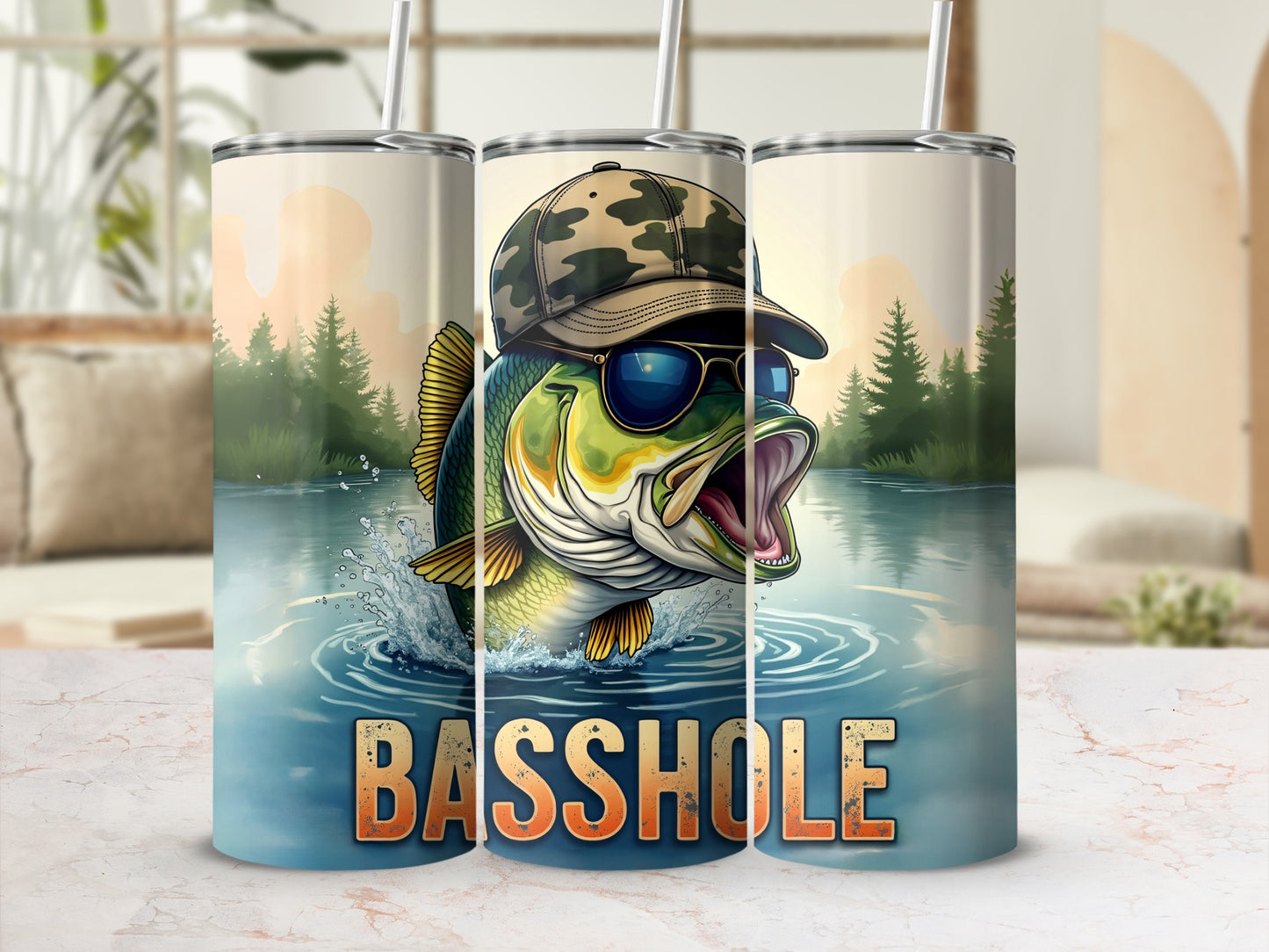 Basshole Bass Fish Camo Hat Sunglasses Tumbler product type