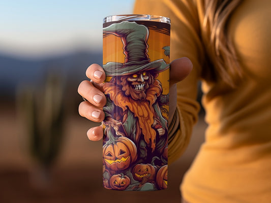Halloween Witch and Pumpkins Design Tumbler