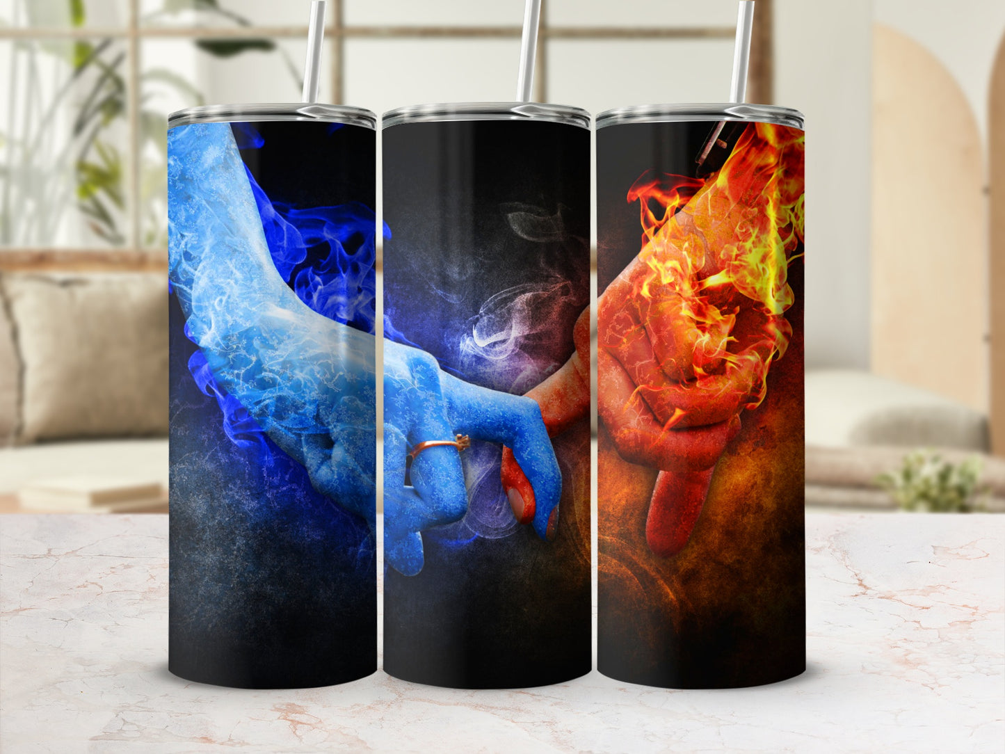 Two Elemental Hands United Engagement Tumbler product type