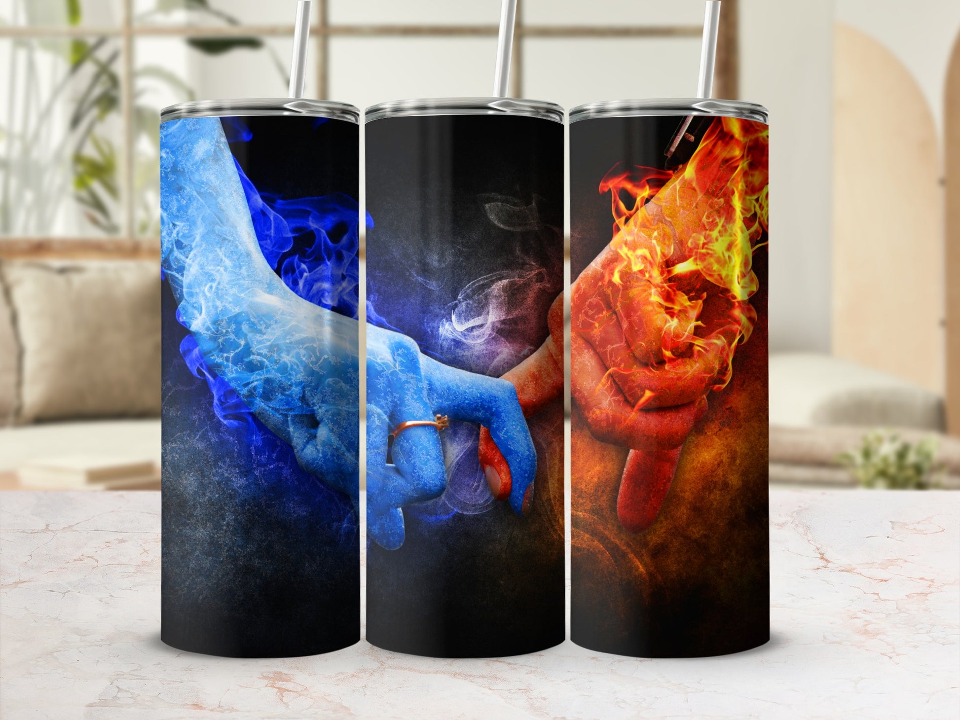 Two Elemental Hands United Engagement Tumbler product type