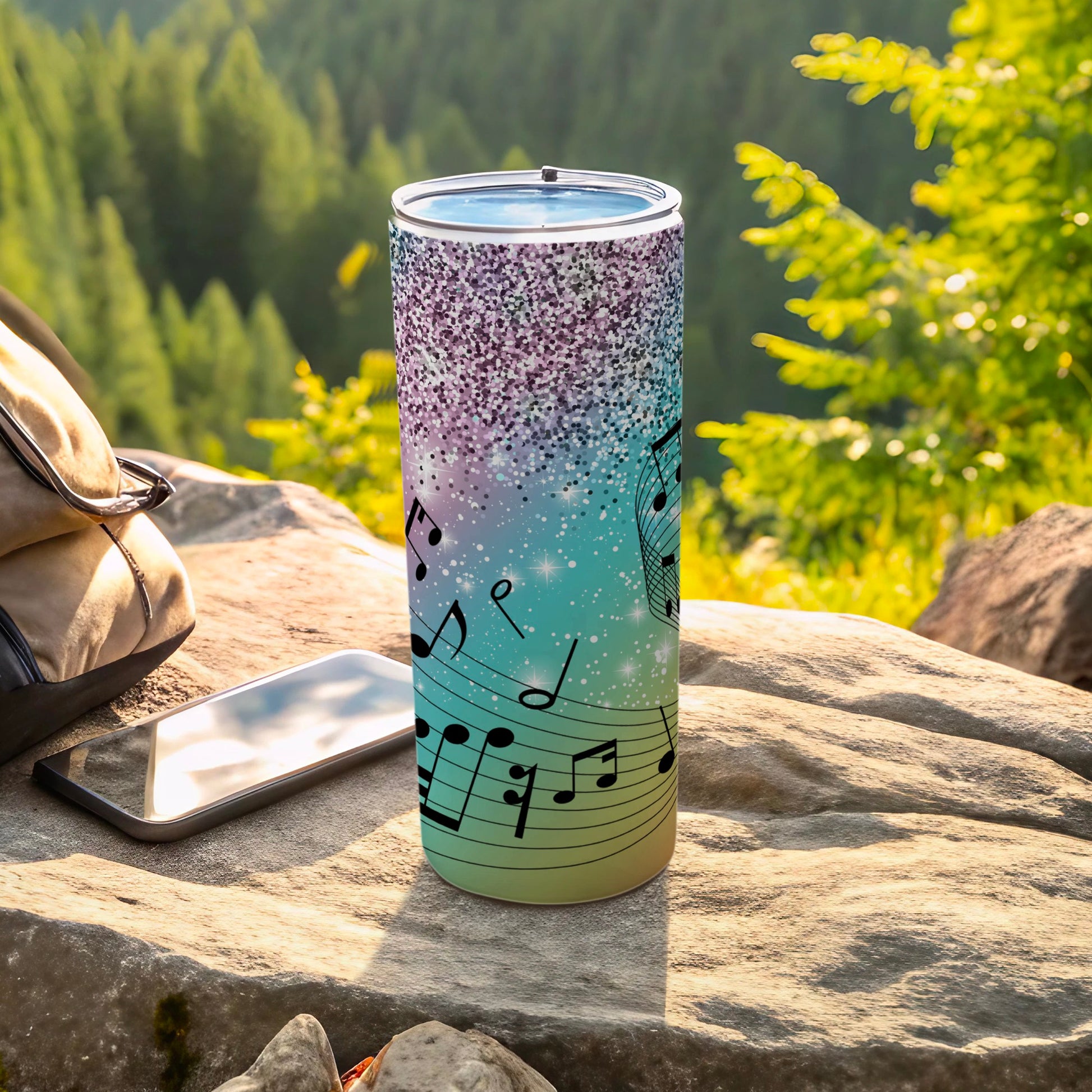 Glitter Musical Notes Sparkle Gradient Tumbler product type