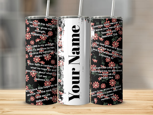 Personalized Floral Design Inspirational Tumblers