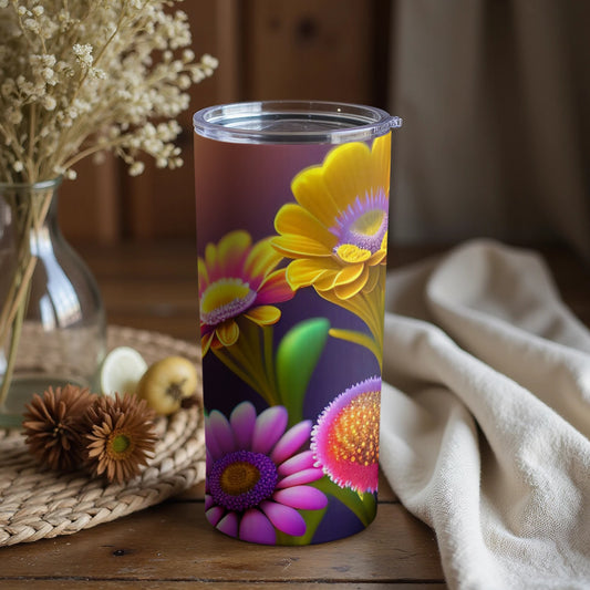 Vibrant and Colorful Floral Print Tumbler Product