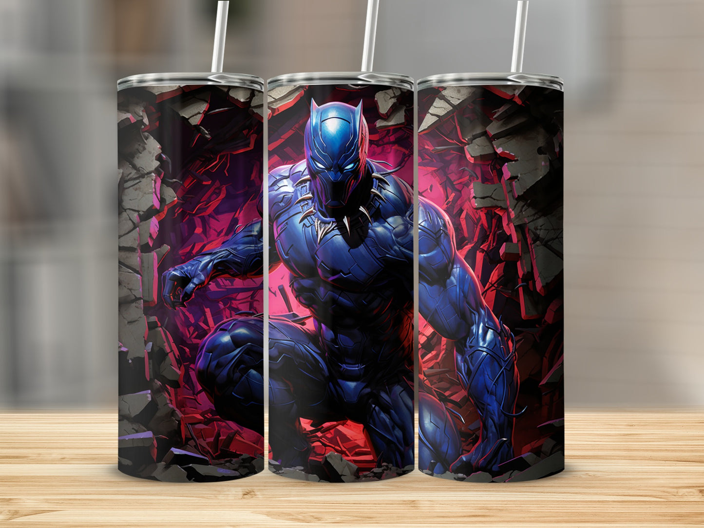 Superhero Themed Tumbler with Bold Artwork