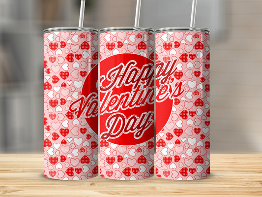Happy Valentine's Day Hearts Tumbler Gift