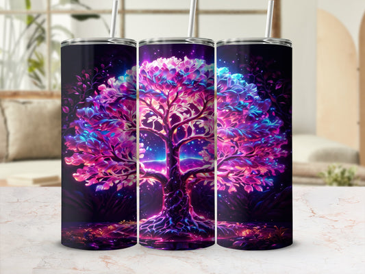 Fantastical Glowing Tree Design Purple Pink Tumbler product type