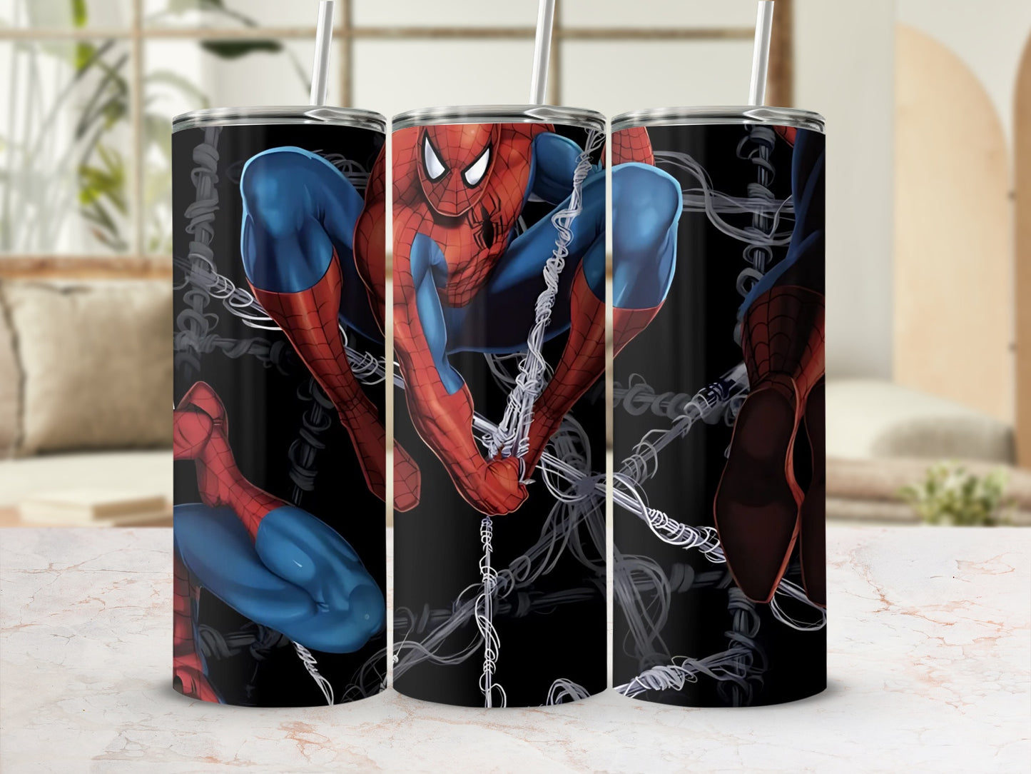 Spider Hero Action Scene Customized Tumbler Drinkware