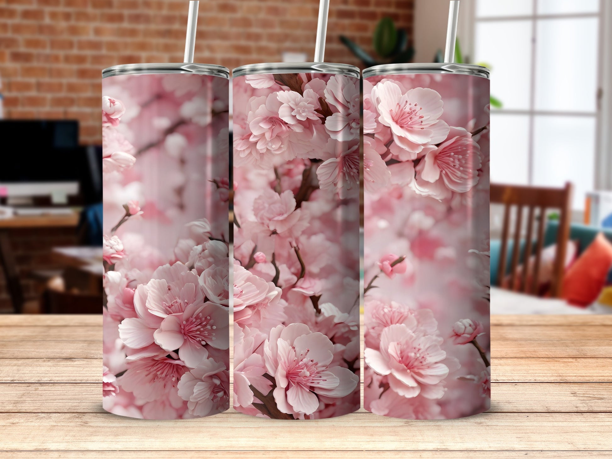 Pink Cherry Blossom Floral Sakura Tumbler product type