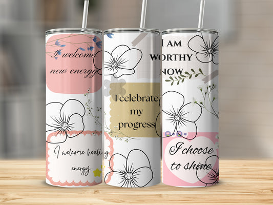 Inspirational Floral Design Tall Drinking Glasses