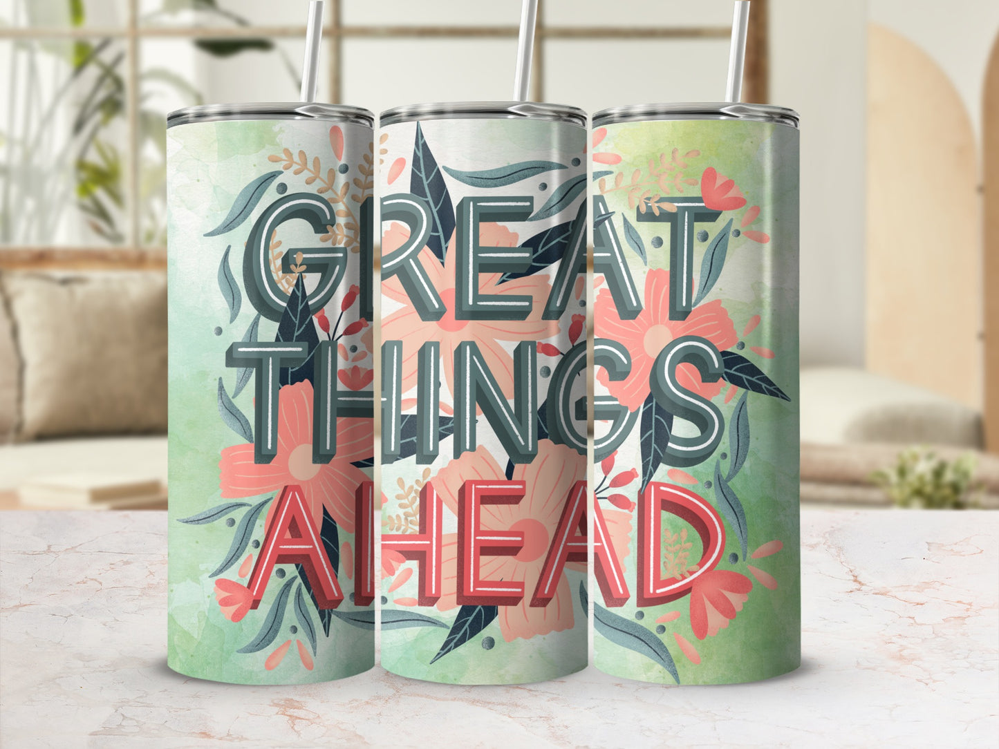 Great Things Ahead Colorful Tumbler Cups