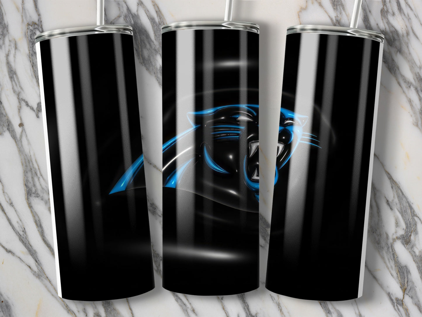 Carolina Panthers Blue And Black Logo Tumblers