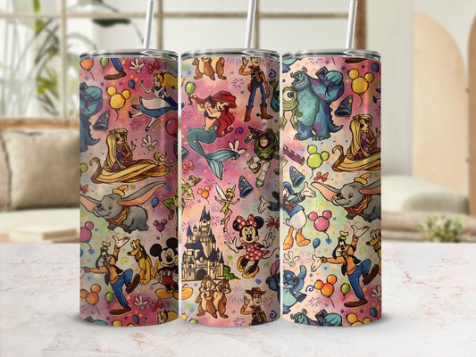Colorful Disney Character-Inspired Tumbler