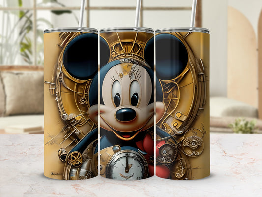 Steampunk Mickey Mouse Design Stainless Steel Tumbler