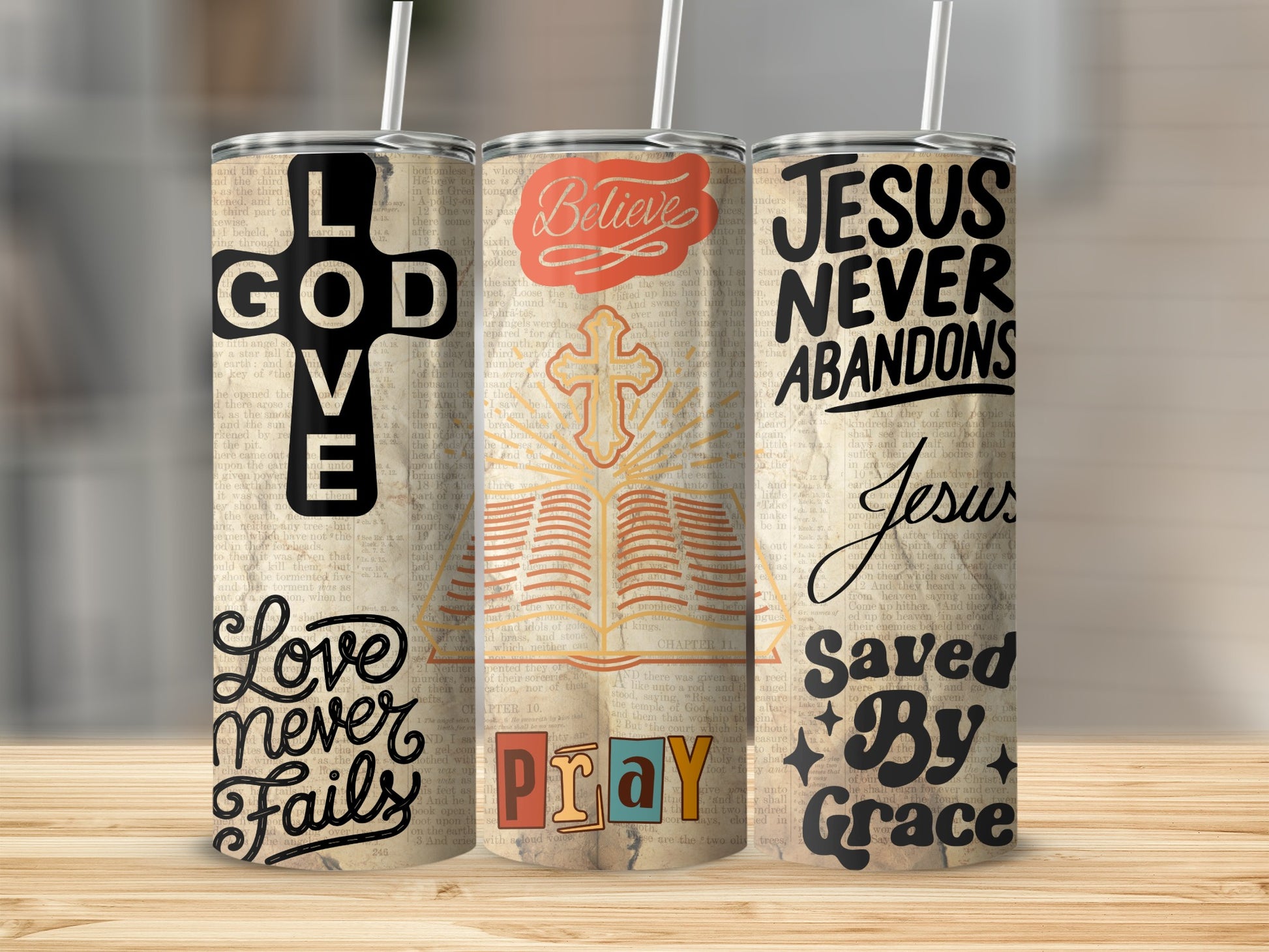 Religious Themed Tumblers with Inspirational Quotes