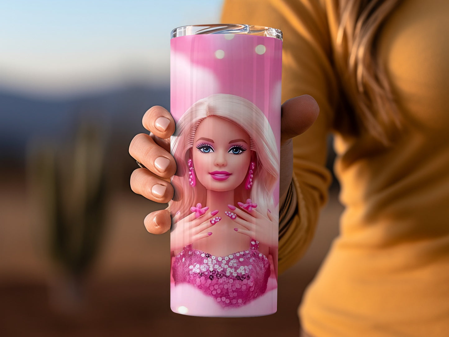 Barbie in Pink Dreams Fantasy World Illustration Tumblers